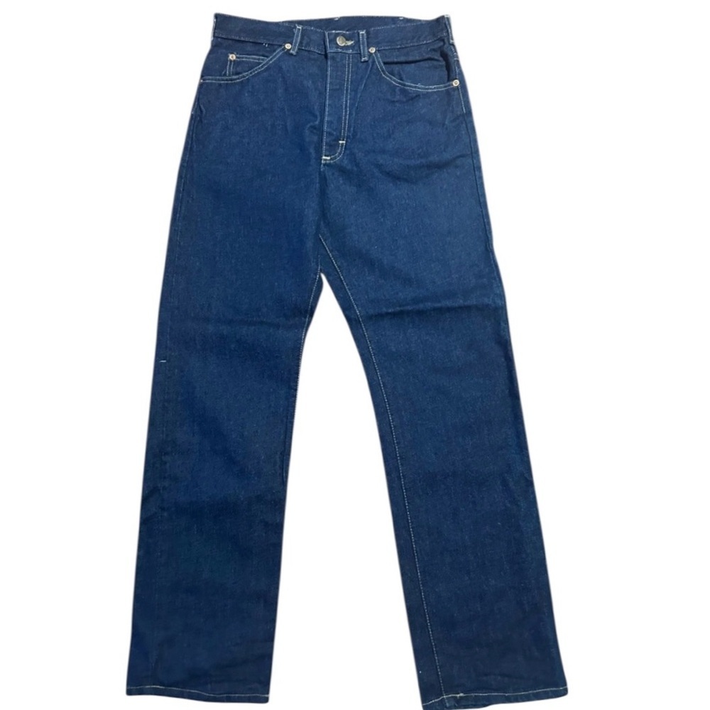 Vintage Lee Jeans Made In USA 80s Dark Wash Rigid  100% cotton 26 X 31.5 NWOT